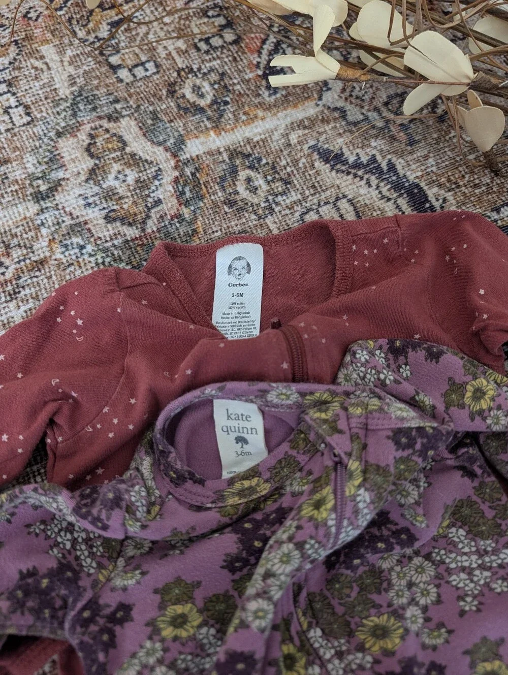 Baby girl  footed sleeper bundle 3-6m